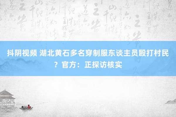 抖阴视频 湖北黄石多名穿制服东谈主员殴打村民？官方：正探访核实