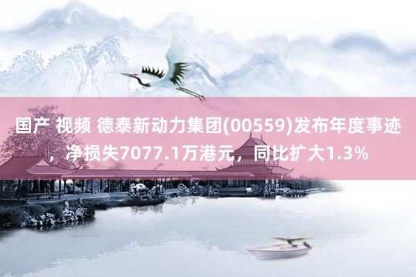 国产 视频 德泰新动力集团(00559)发布年度事迹，净损失7077.1万港元，同比扩大1.3%