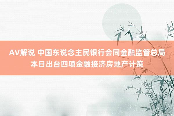 AV解说 中国东说念主民银行会同金融监管总局本日出台四项金融接济房地产计策