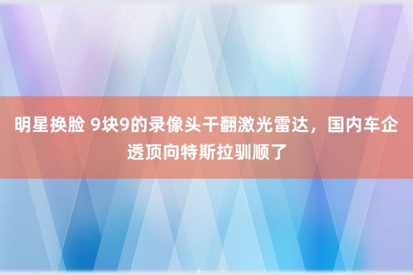 明星换脸 9块9的录像头干翻激光雷达，国内车企透顶向特斯拉驯顺了