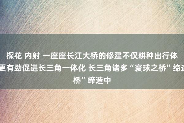 探花 内射 一座座长江大桥的修建不仅耕种出行体验 更有劲促进长三角一体化 长三角诸多“寰球之桥”缔造中