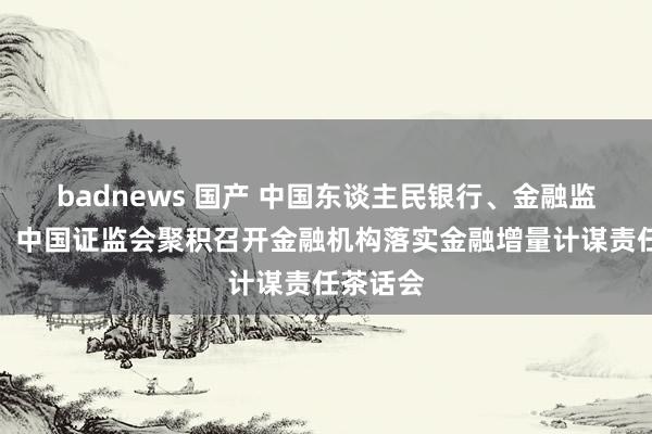 badnews 国产 中国东谈主民银行、金融监管总局、中国证监会聚积召开金融机构落实金融增量计谋责任茶话会
