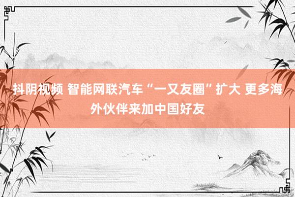 抖阴视频 智能网联汽车“一又友圈”扩大 更多海外伙伴来加中国好友
