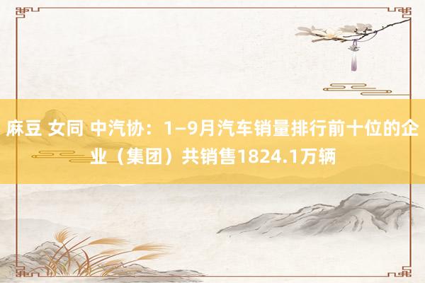 麻豆 女同 中汽协：1—9月汽车销量排行前十位的企业（集团）共销售1824.1万辆