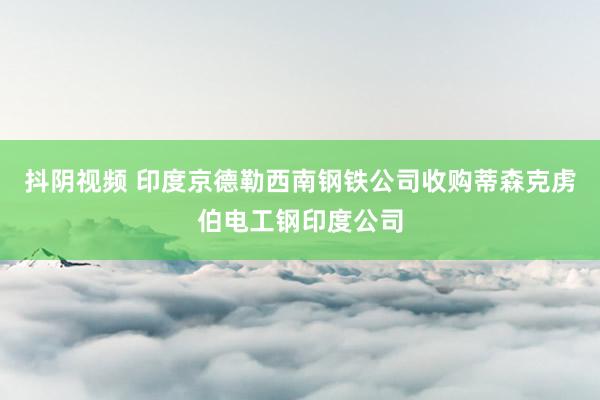 抖阴视频 印度京德勒西南钢铁公司收购蒂森克虏伯电工钢印度公司