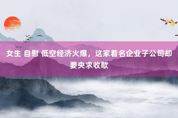 女生 自慰 低空经济火爆，这家着名企业子公司却要央求收歇