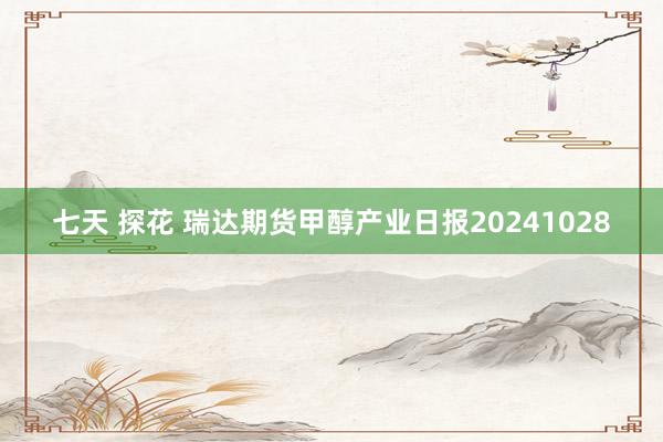 七天 探花 瑞达期货甲醇产业日报20241028