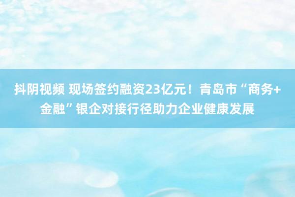 抖阴视频 现场签约融资23亿元！青岛市“商务+金融”银企对接行径助力企业健康发展