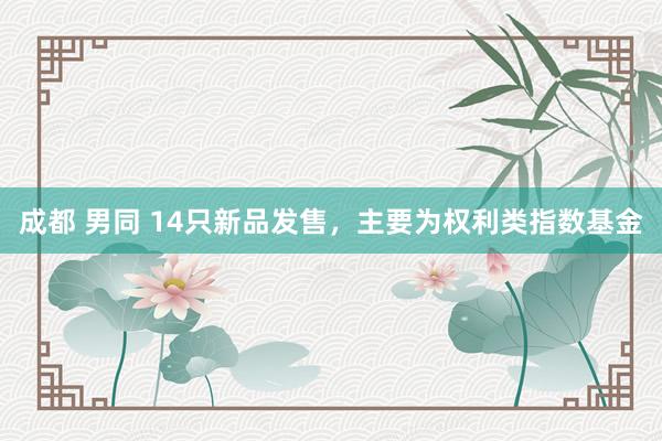 成都 男同 14只新品发售，主要为权利类指数基金