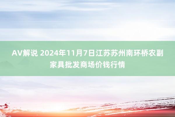 AV解说 2024年11月7日江苏苏州南环桥农副家具批发商场价钱行情