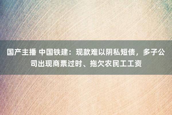 国产主播 中国铁建：现款难以阴私短债，多子公司出现商票过时、拖欠农民工工资