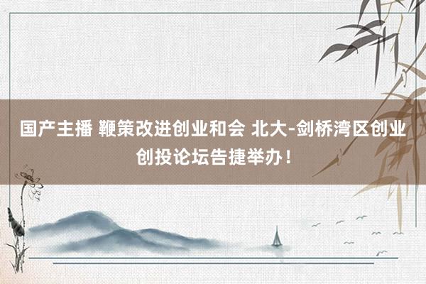 国产主播 鞭策改进创业和会 北大-剑桥湾区创业创投论坛告捷举办！
