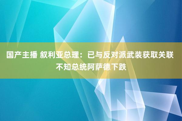 国产主播 叙利亚总理：已与反对派武装获取关联 不知总统阿萨德下跌