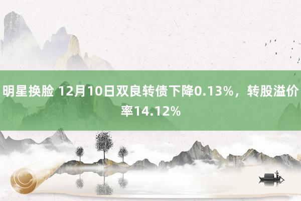 明星换脸 12月10日双良转债下降0.13%，转股溢价率14.12%