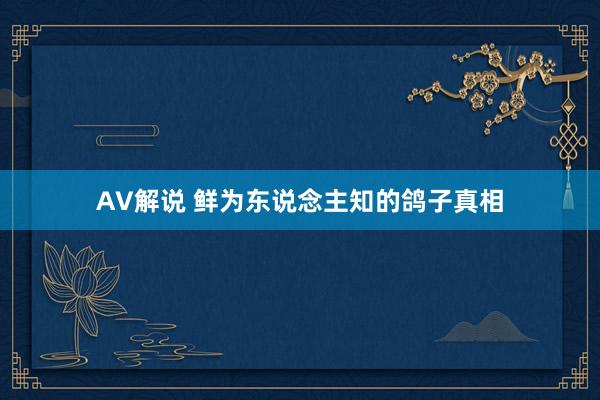 AV解说 鲜为东说念主知的鸽子真相