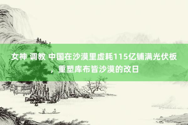 女神 调教 中国在沙漠里虚耗115亿铺满光伏板，重塑库布皆沙漠的改日