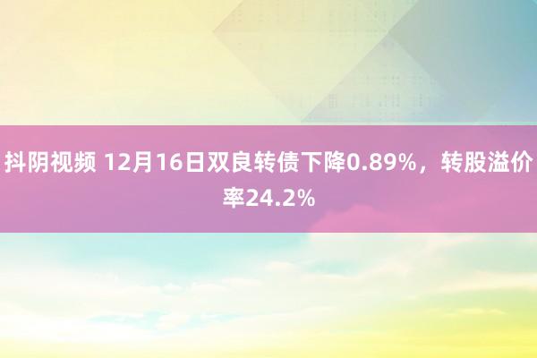 抖阴视频 12月16日双良转债下降0.89%，转股溢价率24.2%