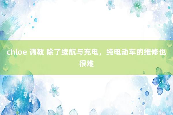 chloe 调教 除了续航与充电，纯电动车的维修也很难