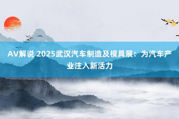 AV解说 2025武汉汽车制造及模具展：为汽车产业注入新活力