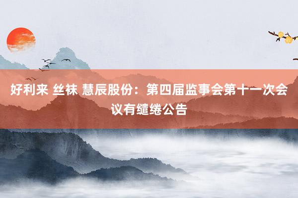 好利来 丝袜 慧辰股份：第四届监事会第十一次会议有缱绻公告