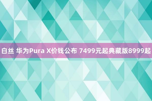 白丝 华为Pura X价钱公布 7499元起典藏版8999起