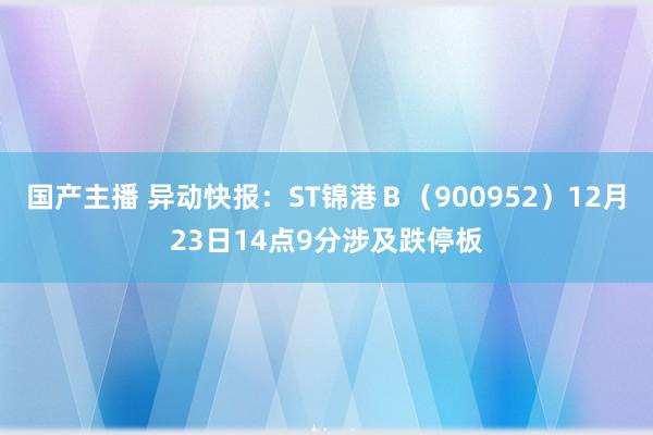 国产主播 异动快报：ST锦港Ｂ（900952）12月23日14点9分涉及跌停板