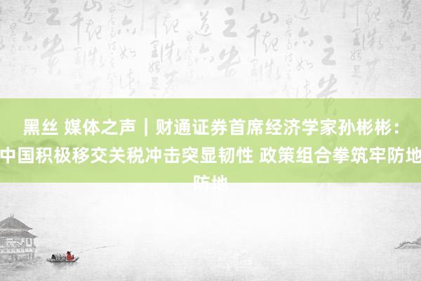 黑丝 媒体之声｜财通证券首席经济学家孙彬彬：中国积极移交关税冲击突显韧性 政策组合拳筑牢防地