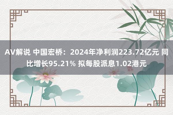 AV解说 中国宏桥：2024年净利润223.72亿元 同比增长95.21% 拟每股派息1.02港元