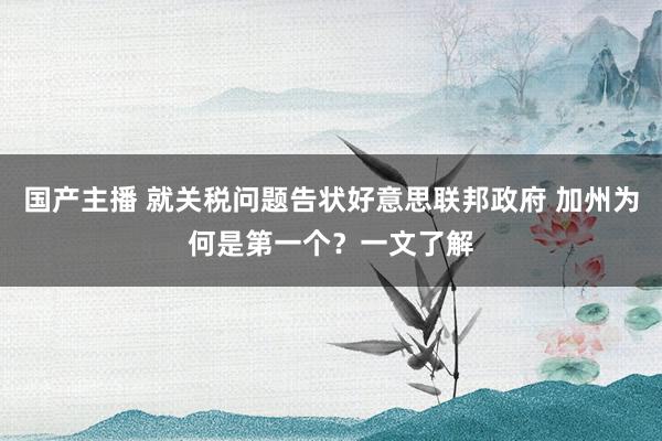国产主播 就关税问题告状好意思联邦政府 加州为何是第一个？一文了解